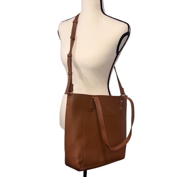 HENNY + LEV Handbags - Henny + Lev Vegan Leather 2-in-1 Everyday Tote - Cognac Camel